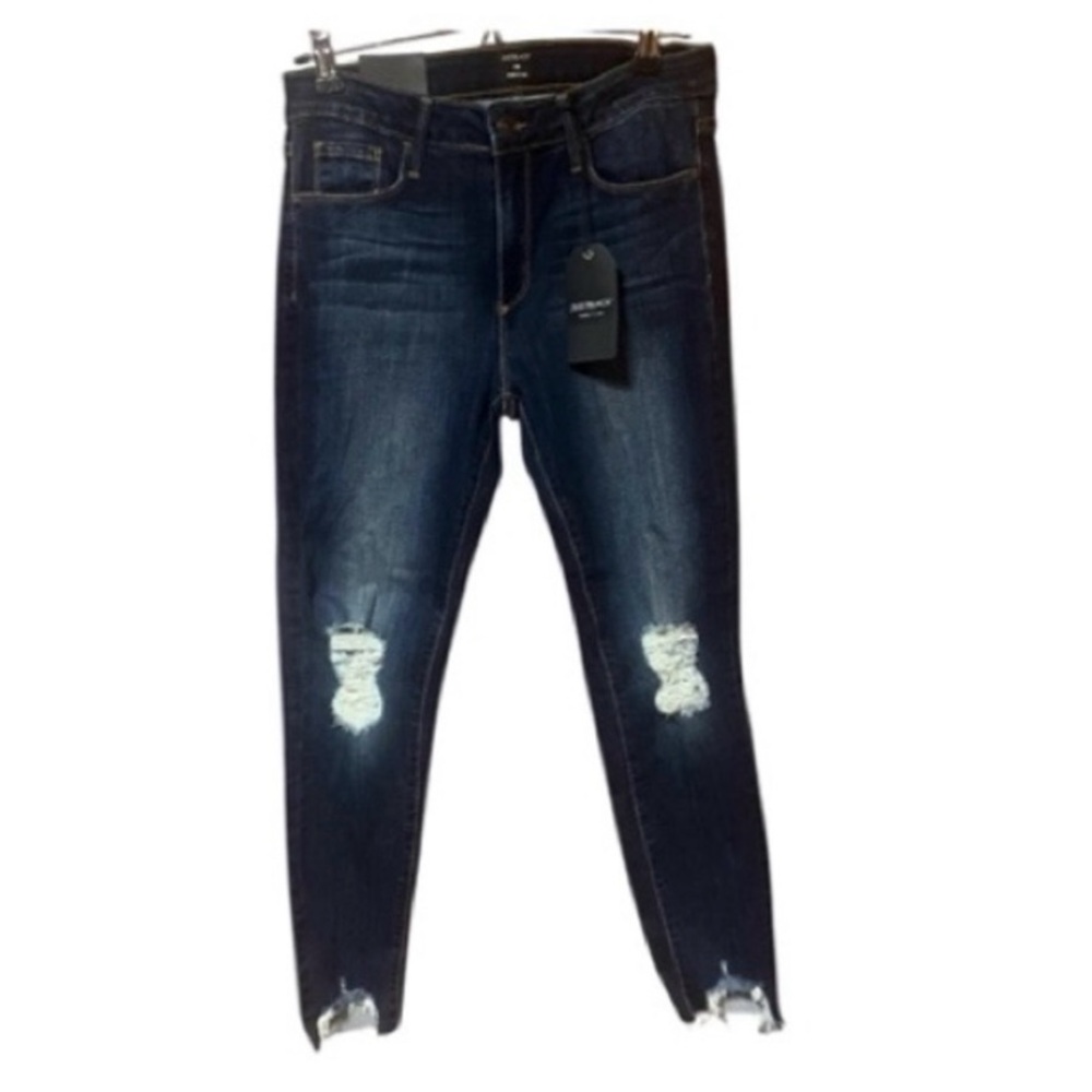 Just Black Destroyed Hem‎ Cropped Jeans NWT